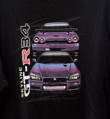 Camiseta Nissan Skyline Tuner Cult GTR Púrpura Medianoche PARA HOMBRES NEGRA Talla XXL Foto 1 de 4