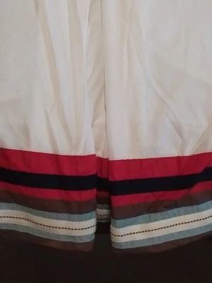 Юбка для детской кроватки Pottery Barn красная сине-белая хлопковая пыль оборка полоска для постельного белья - Изображение 1 из 4