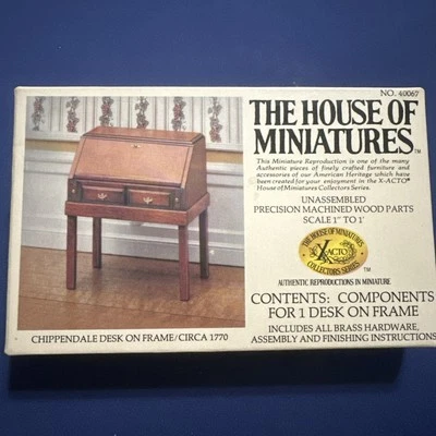 The House of Miniatures Doll Furniture Kit #40067 Chippendale Desk on Frame - Image 1 of 4