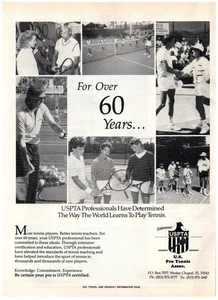 PRINT AD, 1990 US Pro Tennis Assoc 60 Years Players Teachers Coach Learn To Play - Picture 1 of 1