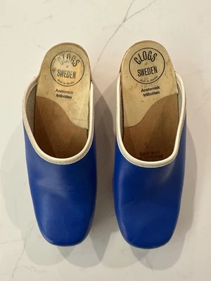 Zuecos vintage de Suecia azul talla 36 para mujer talla 5,5 EE. UU. Foto 1 de 4