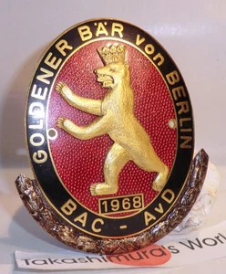 PLAKETTE selten GOLDENER BÄR BERLIN BAC-AvD AVUS Rennen 1968 Silberwertung DM130 - Picture 1 of 6