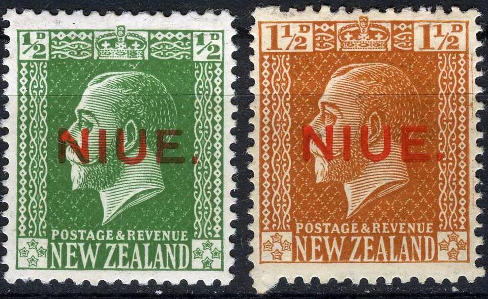 Niue 1917 King George MH (SC# 21, 24) Foto 1 de 1