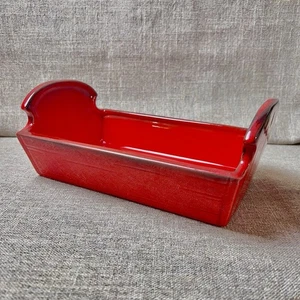 Metlox Poppytrail Gallo Rojo Sólido Rojo Rectangular Para Servir Pan de Verduras Cuenco - Imagen 1 de 7