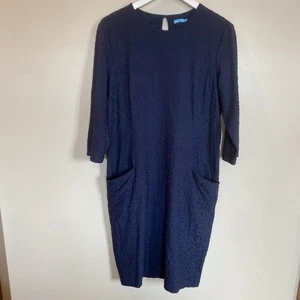 J. McLaughlin Princess Seam Leopard Navy Womens Dress Size XL Pockets Stretch - Picture 1 of 6