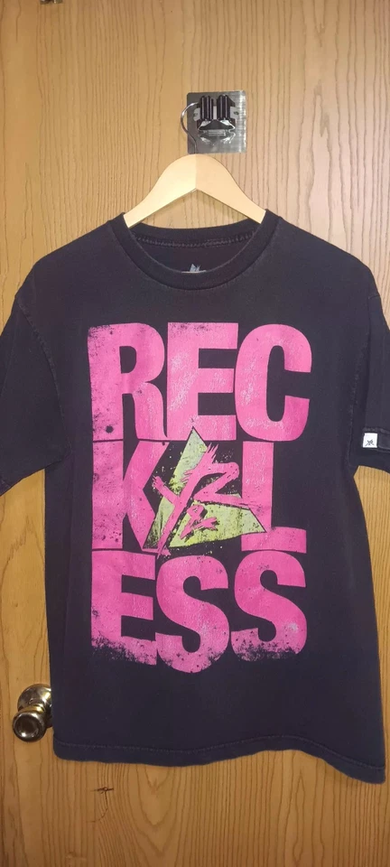 Camiseta joven imprudente Y2k manga corta para hombre talla grande negra letras descoloridas... Foto 1 de 4