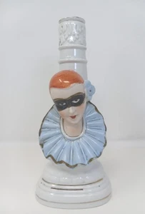 De Colección Japón Pierrot Arlequín Payaso Figura Lámpara Base Bufón Art Deco Aleta 8.5" - Imagen 1 de 12