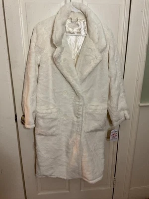 Jou Jou Small white faux fur jacket winter coat  - Image 1 of 4