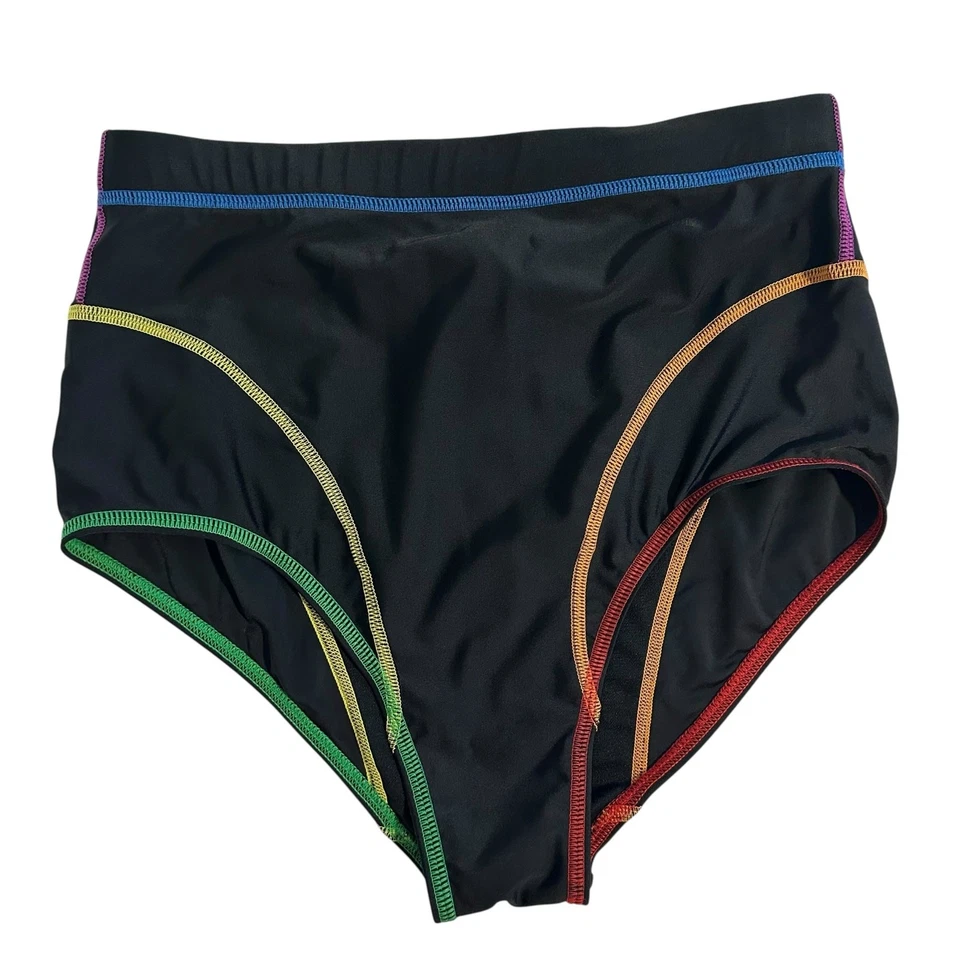 Pantalones de natación Rainbow Pride medianos cintura alta nuevos sin etiquetas  Foto 1 de 4