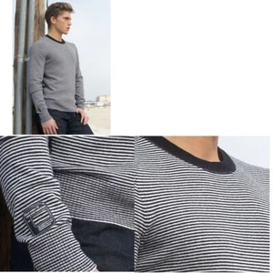 Neu Herren DIESEL schwarz-weiß gestreifter Pullover Gr. XXL - Bild 1 von 1