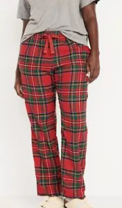 NEU Old Navy mittelhohe Flanell Pyjamahose für Damen rot Tartan Große L neu - Bild 1 von 12