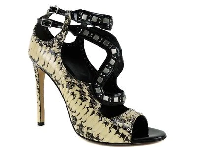 Brian Atwood Women's Lavela Open Toe Booties Black Multi Leather Sandal Size 9 M - Image 1 of 4