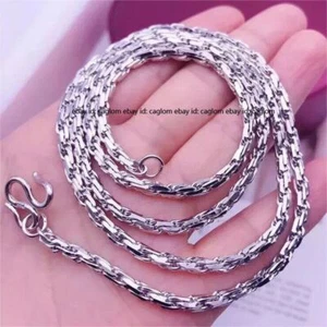 Pure Platinum 950 Chain Men Women Lucky 2mm Twist Rope Necklace 15.21g/19.7inch - Bild 1 von 9