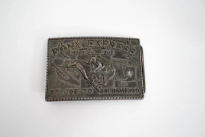 RARA Hebilla de Cinturón de Latón Pony Express St. Joe To Sacramento de Colección 1860 1861 - Imagen 1 de 2