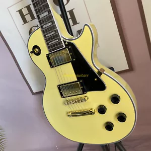 Maßgeschneidert Creme E-Gitarre Mahagoni Korpus HH Tonabnehmer Gold Hardware auf Lager - Bild 1 von 7