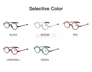 Retro Small Round Reading Glasses Multicolor Round Soft Frame HD Resin Sheet HOT - Picture 1 of 12