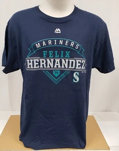 Brand New Men's Majestic MLB Seattle Mariners HERNANDEZ Short Sleeve Shirt - L - Picture 1 of 4