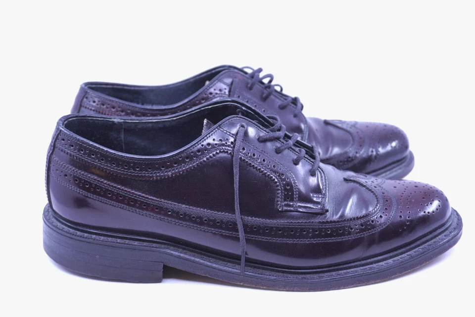 Vtg 60's British Walkers Mens Sz 9 D Shell Cordovan Leather Shoe Wingtip Brogue - Image 1 of 4