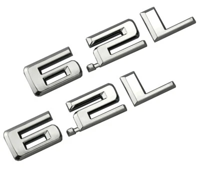 Logotipo insignia capó 3D emblemas 6,2 L para Chevy Silverado 1500 2500HD cromado 2 piezas Foto 1 de 4