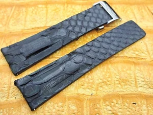 24mm/20mm Exotic Leather Watch Band Bespoke Vintage Minimalist Style - Picture 1 of 14