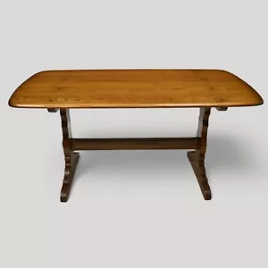 Ercol Solid Elm Refectory Plank Top Dining Table Light Finish #756 FREE Delivery - Picture 1 of 22