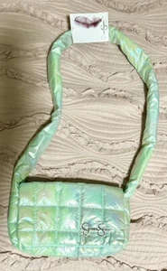 Jessica Simpson iridescent Sea Foam Mint Green Puff Bag - Picture 1 of 4