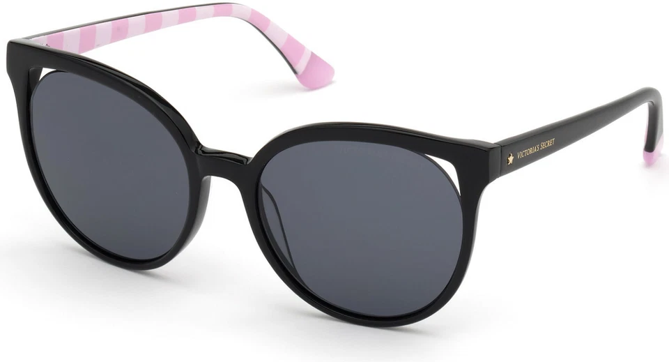 Victoria Secret VS0034 01A Black Round Cat Eye Women Sunglasses 56-18-140 0034 - Image 1 of 1