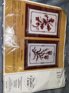 *Vintage* The Creative Circle Embroidery Kit #1642 Acorns #1643 Thistles 1985 - Picture 1 of 2