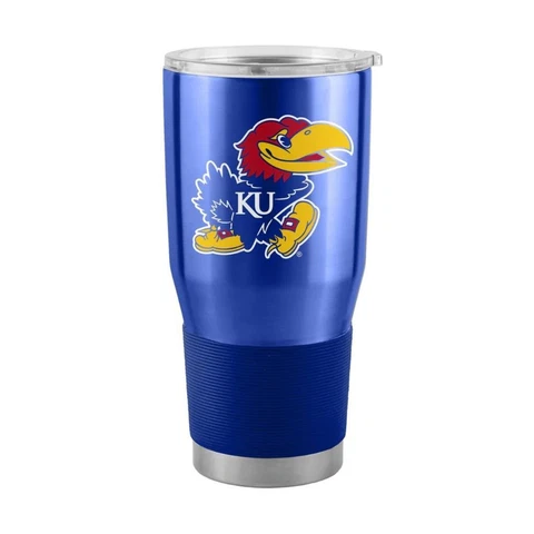 Kansas Jayhawks 30oz Stainless Steel Travel Tumbler [NEW] NCAA Mug Glass Cup Cover