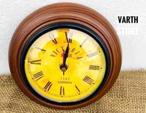 Antique Style Wood Wall Clock Small size Perfect For study room And office wall - Picture 1 of 6