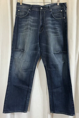 Pantalones de mezclilla Azzure Love Life ajuste perfecto para hombre pierna recta azul 38x34 regular Foto 1 de 4