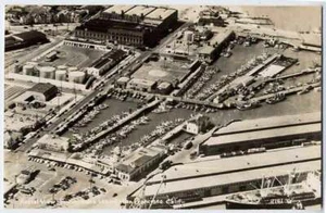 ~1934 SAN FRANCISCO CA FISHERMANS WHARF aéreo RPPC FOTO REAL - Imagen 1 de 1