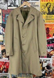 Gabardina vintage de hombre años 70-80 camel caqui Sears Roebuck de un solo pecho 42 - Imagen 1 de 11