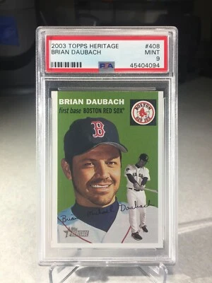 2003 Topps Heritage SP Brian Daubach #408 - PSA 9 - POP 1 (none graded higher) - Image 1 of 2