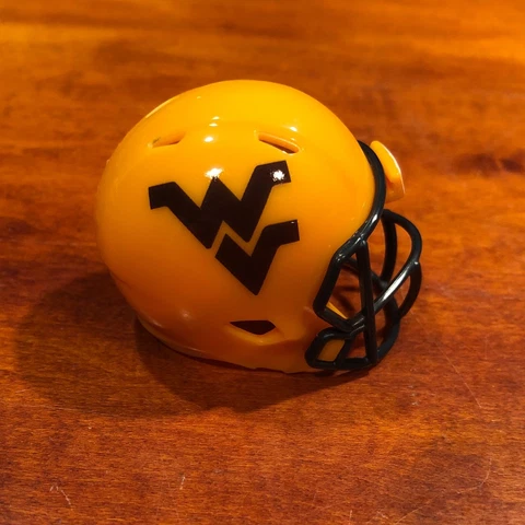 West Virginia Mountaineers yellow custom pocket pro helmet WVU Cover