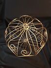 Gold Tone Round Cage Hanging Floral Lighting Candles