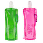 2X 500ml Foldable Water Bottle Outdoor Sports Drinking Bag Running Camping