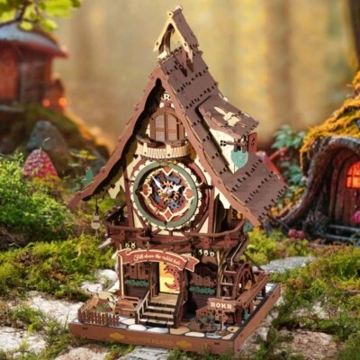 ROKR Vintage Cuckoo Clock Mechanical 3D Wooden Puzzle home Decor Adults Gifts - Image 1 of 4