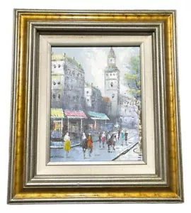 Dipinto olio con cornice firmato Henderson Villa raro 8”x10” - Foto 1 di 8