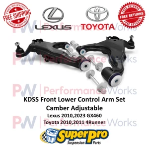 Superpro KDSS Front Control Arm Set With Camber For Toyota 4Runner & Lexus GX460 - Picture 1 of 7