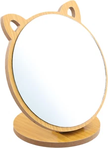 Klappspiegel Holz, Kosmetikspiegel, Kleiner Spiegel Holzrahmen, Katzenohrform Pi - Bild 1 von 8