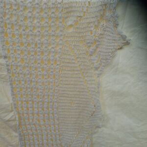 Vintage Bed Skirt Crochet Edge Queen Dust Ruffle Lace 11" Drop Cottagecore 