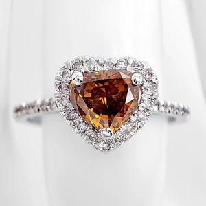 Ring 14KT Weißgold Diamant Fancy Deep Brown Orange ca. 1,10ct - Bild 1 von 6