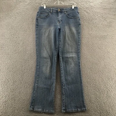 Gitano Flared Jeans Womens 10 (actual 32x31.5) Blue Denim Cotton Blend Zip Fly - Image 1 of 4