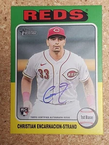 Christian Encarnacion-Strand 2024 Topps Heritage 1975 Rookie Real One Auto Reds - Picture 1 of 2
