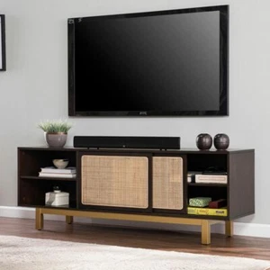 Mid Century Modern TV Stand Entertainment Center Media Cabinet Wood Brown 63" - Picture 1 of 5