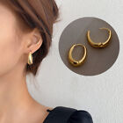 1pair Classic Small Hoop Earrings Gold Color Simple Exquisite U-shaped Earrirm