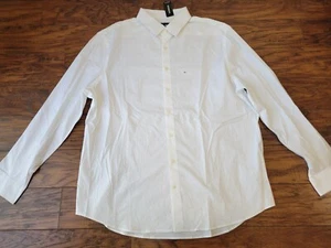 EXPRESS 1MX Slim Stretch Cotton Solid White Collared Button-Up Shirt sz XL NWT - Picture 1 of 6