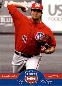 2013 Inland Empire 66ers Grandstand #17 Ty Kelley Columbus Georgia Baseball Card