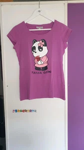 Shirt in lila pink magenta panda blume süß clipart cartoon - Bild 1 von 2